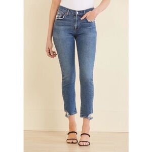 Agolde Cropped High-Rise Skinny Jeans in Blue Denim